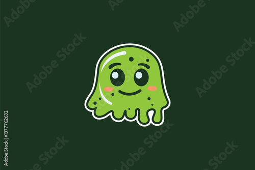 Logo design of a slime mascot, symbolizing fun, playfulness, and creativity, often with a cute or exaggerated character design to capture attention.

