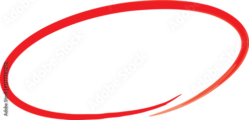 手書きの水彩風の赤い丸、正解･マル付け･重要ポイントのベクターイラスト素材