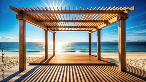 Beach Pergola Sun Shade Design  Coastal Wooden Structures for Relaxation