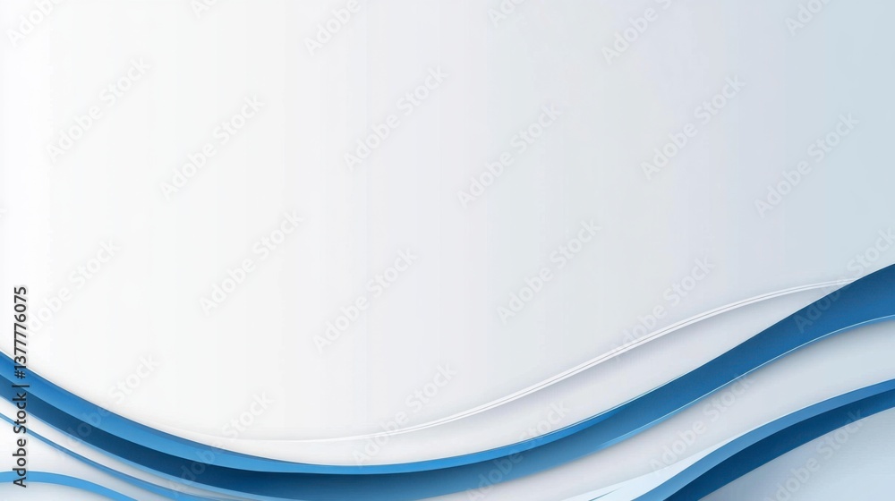 Obraz premium Flowing blue waves abstract graphic design modern digital art minimalist style clean background visual serenity