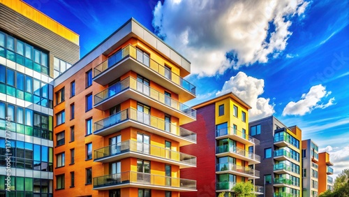 Modern Residential Buildings,Luxury Apartments, Cityscape, Real Estate Photography, Architectural Design, Home Exterior, New Construction, Building Facade, Property Development, Urban Living