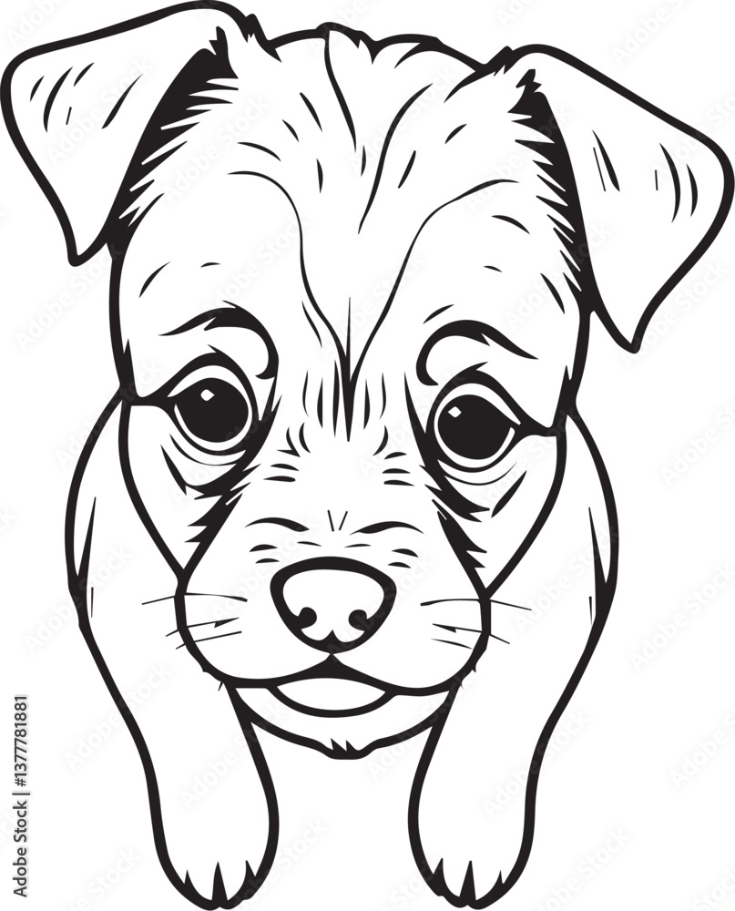 Cute puppy. Hand drawn vector illustration Cute puppy. Hand drawn vector illustration