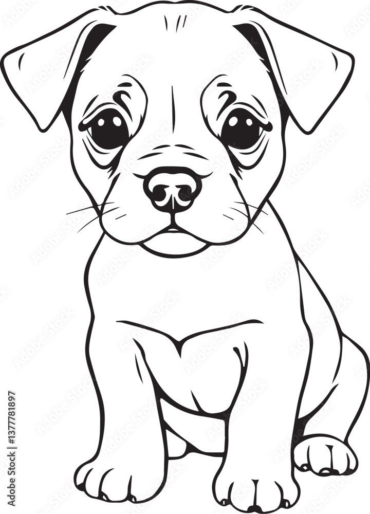 Cute puppy. Hand drawn vector illustration Cute puppy. Hand drawn vector illustration