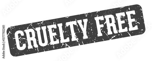 cruelty free rectangular sign. cruelty free stamp