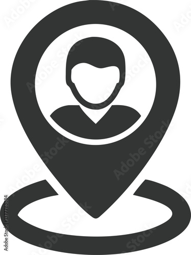 Free Download Person Inside Map Pointer Isolated on White Background Symbol Design - GFXLoad