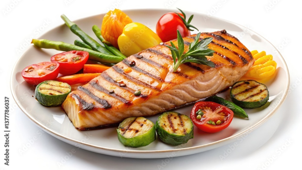 Minimalist Grilled Salmon with Vegetables – Healthy Recipe, Clean Eating Food Photography Minimalist Grilled Salmon with Vegetables – Healthy Recipe, Clean Eating Food Photography