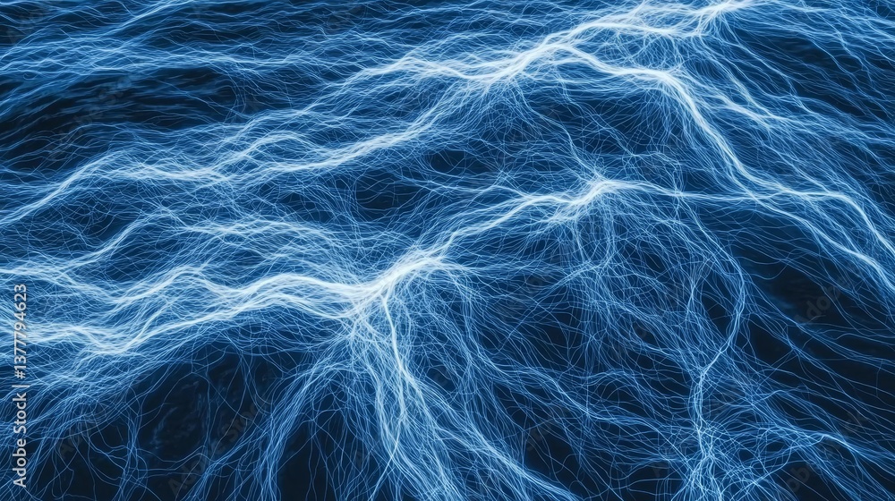 Obraz premium Abstract Electric Blue Wave Patterns on Dark Background