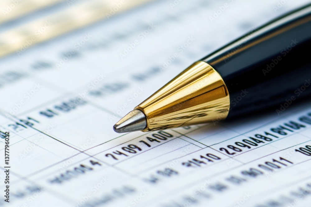 Financial Document with Pen | Business Accounting and Analysis for Financial Reports Financial Document with Pen | Business Accounting and Analysis for Financial Reports