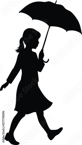 girl under umbrella