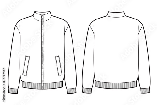 Men classic sweatshirt with zipper on front