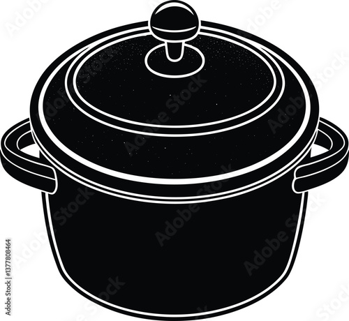 Cooking Pot Silhouette Vector
