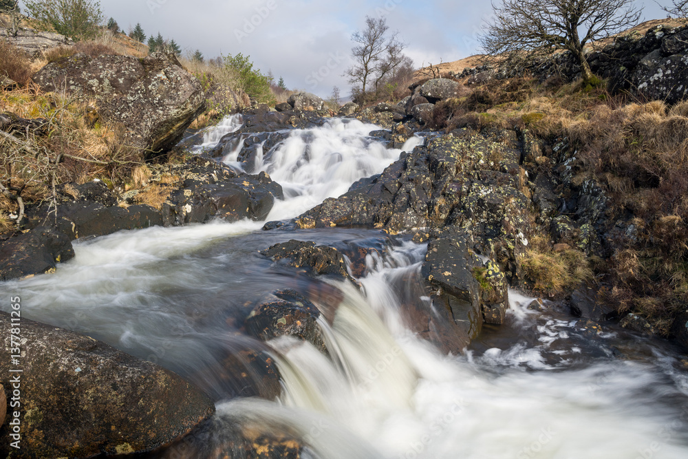 Waterfalls on the Buchan Burn, Glen Trool, Galloway Hills, Dumfries & Galloway, Scotland Waterfalls on the Buchan Burn, Glen Trool, Galloway Hills, Dumfries & Galloway, Scotland