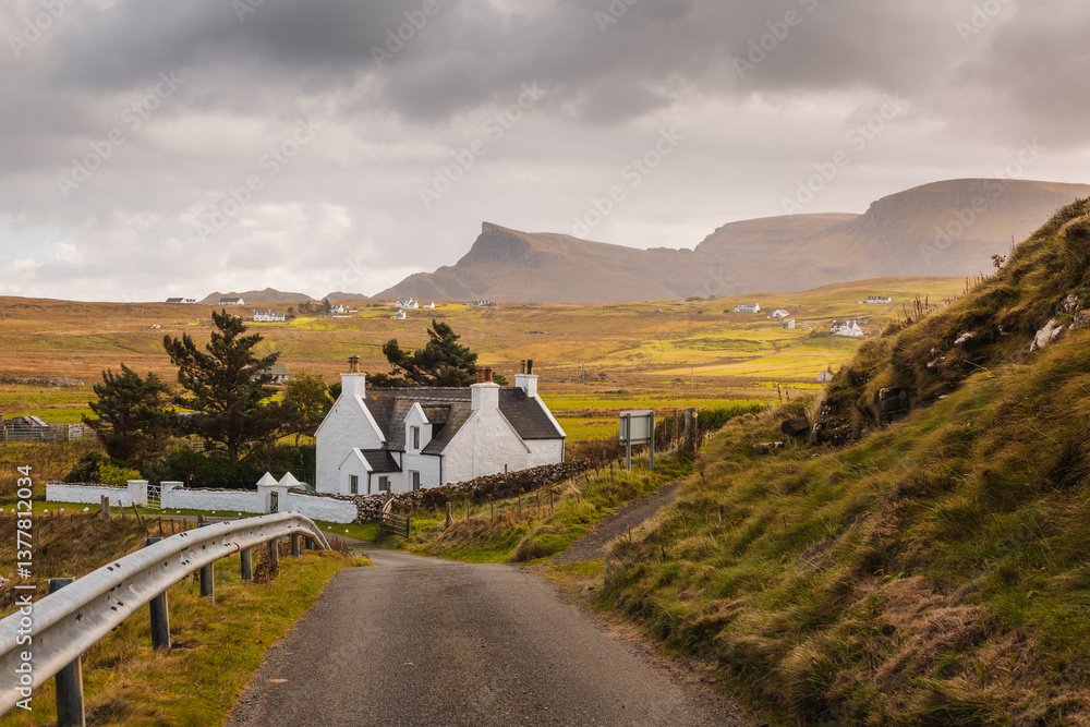 The Isle of Skye’s autumn landscapes blend golden moors, misty peaks, and rugged coastlines. A land of dramatic beauty, where nature’s wild spirit thrives.