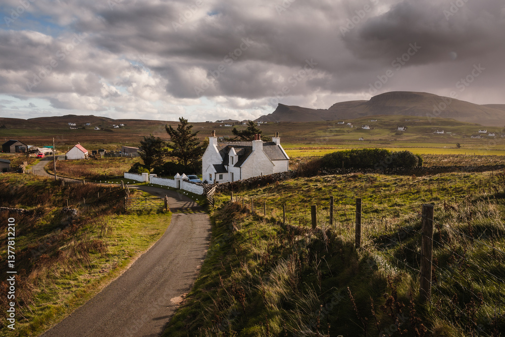The Isle of Skye’s autumn landscapes blend golden moors, misty peaks, and rugged coastlines. A land of dramatic beauty, where nature’s wild spirit thrives.