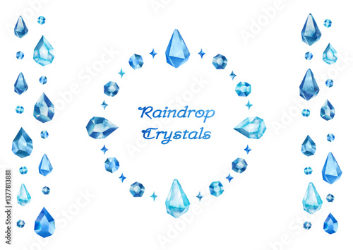 Raindrop-shaped crystal round frame