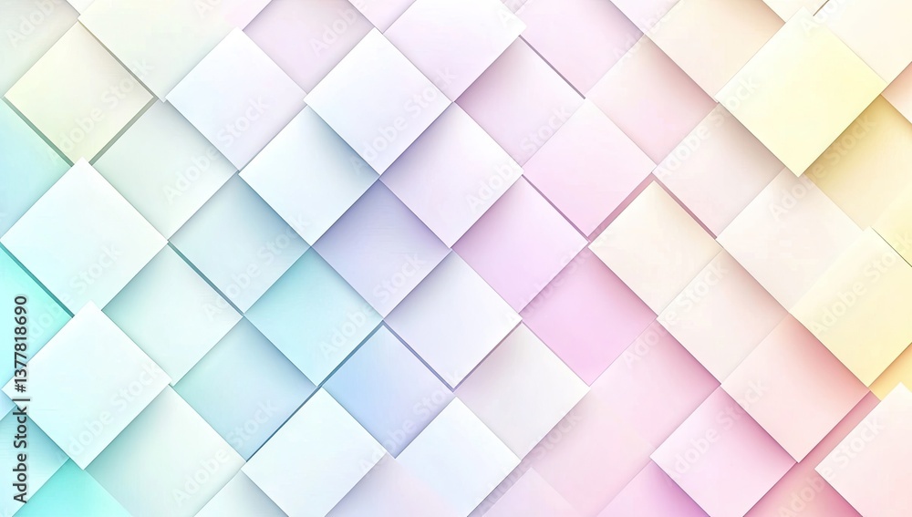 Abstract pastel square geometric pattern