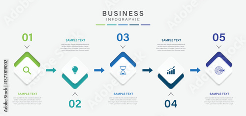Vector infographic label design with circle infographic template design and 5 options or steps. Can be used for process diagram, presentations, workflow layout, banner, flow chart, info graph.
