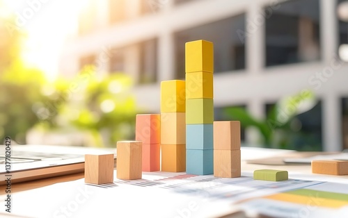 Wallpaper Mural Colorful Blocks Graph Office Torontodigital.ca