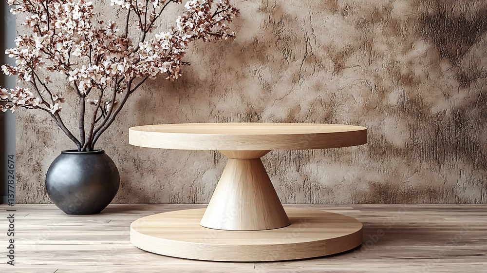 modern podium with a conical base and round tabletop. modern podium with a conical base and round tabletop.