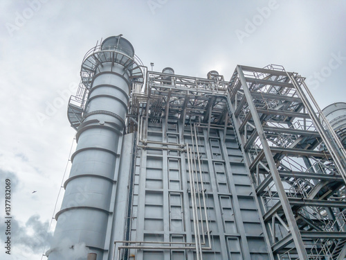 the HRSG with a single tall stack in combine cycle power plant, chemical industry