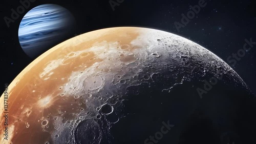 Moon's Surface Captured During Both Day and Night, Featuring the Cratered Lunar Landscape Under Bright Sunlight and Deep Space Darkness, Showcasing the Moon's Terrain, Shadows, and Horizons in a Beaut