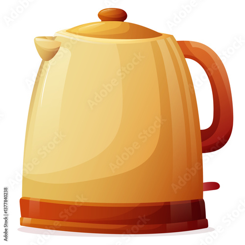 yellow cute vintage electric kettle for home kitchen