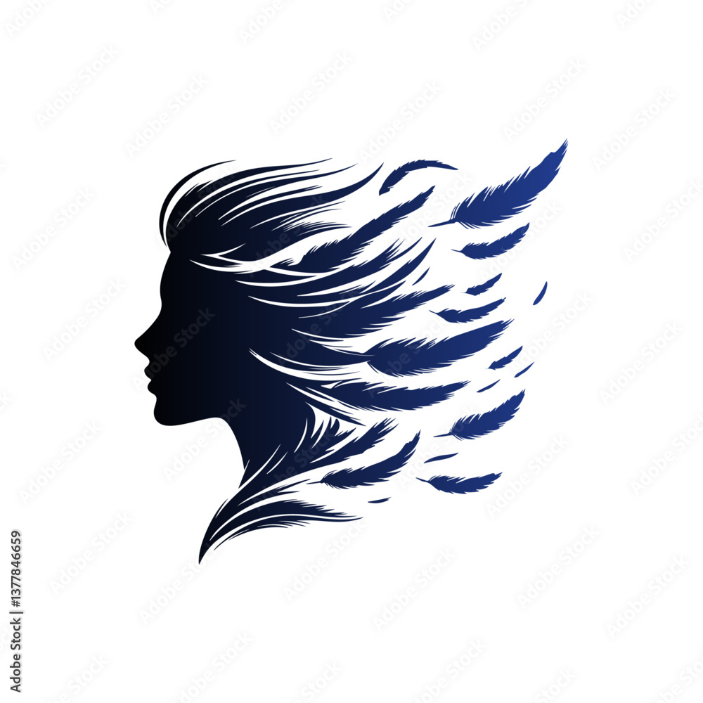 Elegant vector illustration of a stylish woman with long hair Elegant vector illustration of a stylish woman with long hair