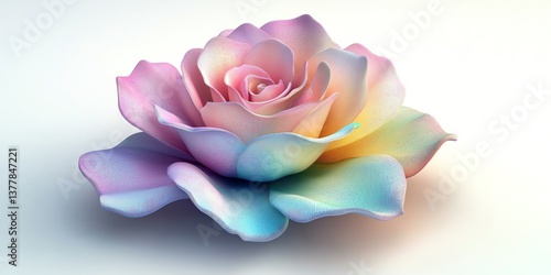 Pastel Rainbow Rose: A Dreamy, Softly Lit Floral Still Life
