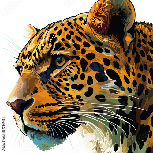 leopard, animal, vector, Transparent background