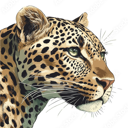 leopard, animal, vector, Transparent background