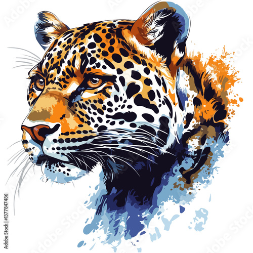 leopard, animal, vector, Transparent background