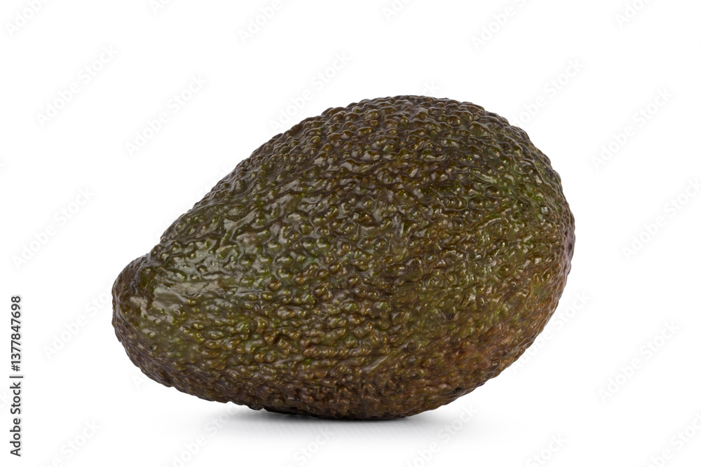 Avocado laying side ways. Isolated on a white background Avocado laying side ways. Isolated on a white background