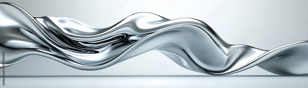 Obraz premium Hypnotic motion digital abstraction, flowing liquid energy captured in still form, smooth metallic reflections, elegant futuristic patterns, immersive dreamlike effect, cutting-edge digital artistry