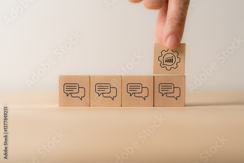 Tableau sur toile Feedback to improve, performance management concept