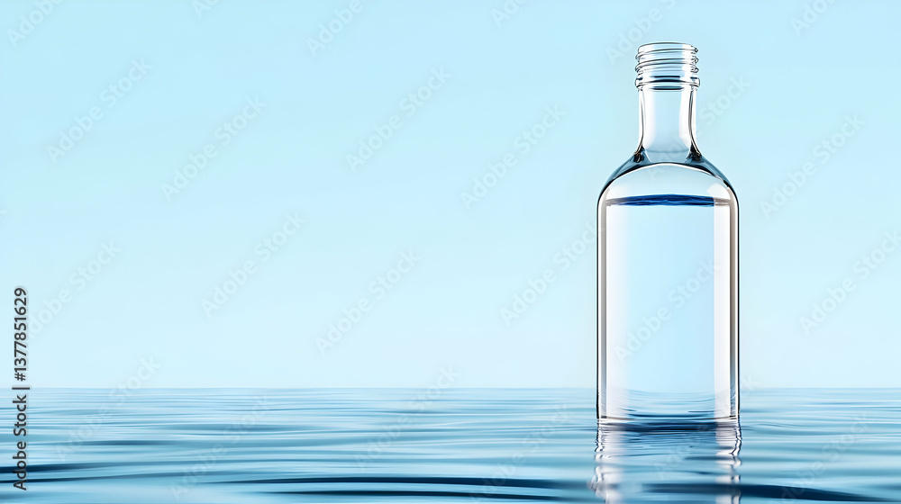 Glass bottle with letter in the sea concept. Generated Ai Glass bottle with letter in the sea concept. Generated Ai
