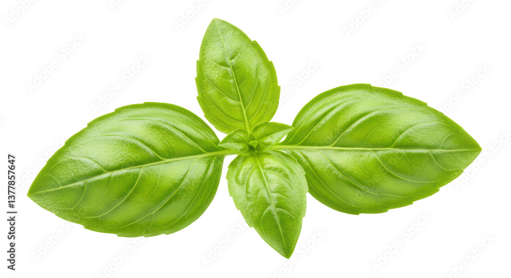 Isolated Fresh Basil Leaf Isolated Fresh Basil Leaf