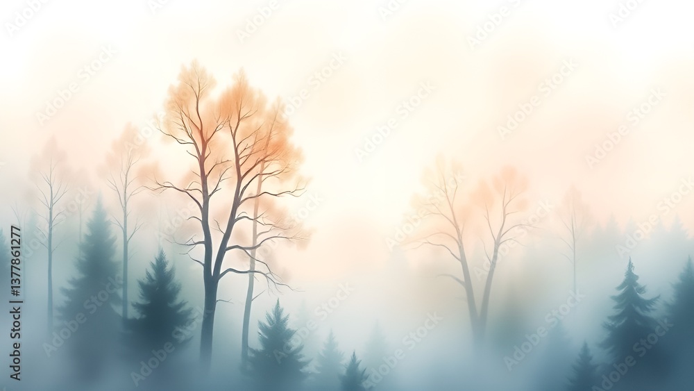 morning fog in the forest morning fog in the forest