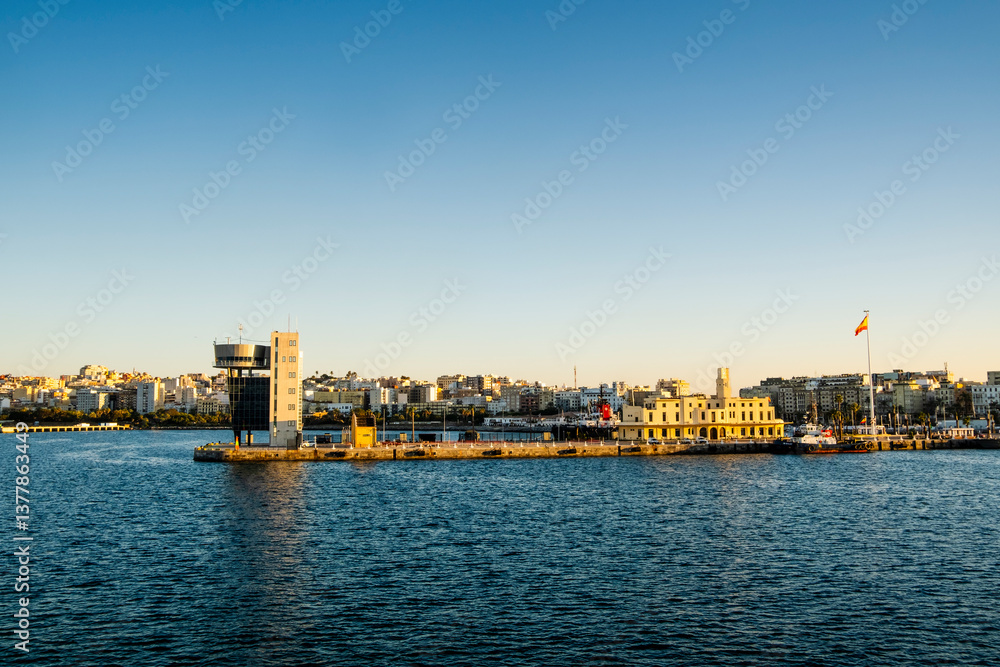 Amazing view of captaincy in Spanish port of Ceuta, Africa