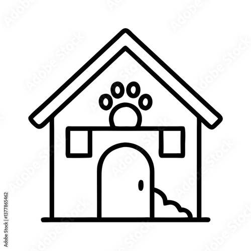 Pet house illustration in minimalist style  