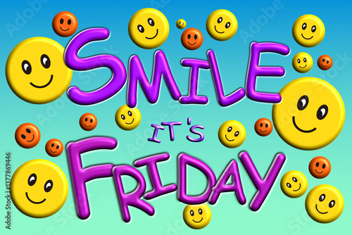 Smile It's Friday, colourful banner headline