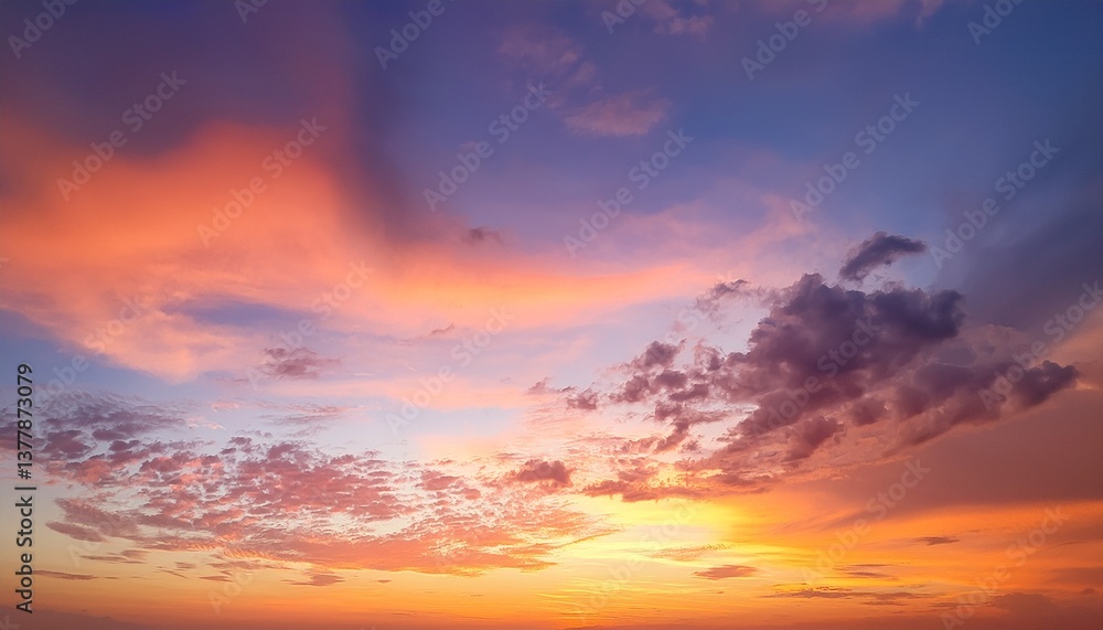 Obraz premium colorful cloudy sky at sunset gradient color sky texture abstract nature background horizontal banner