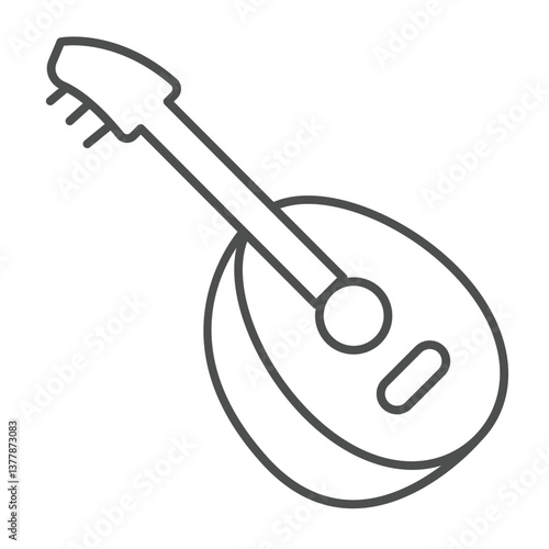 Domra thin line icon, arabian culture concept. Vector graphics. String instrument, musical sign on white background, outline style icon for mobile or web design.