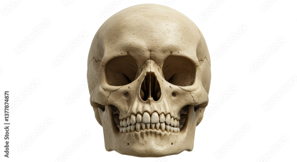 Isolated human skull Isolated human skull