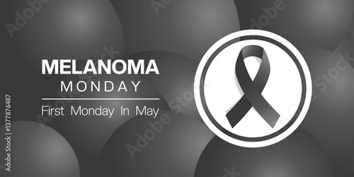 Melanoma Monday. Ribbon. Great for posters, banners, social media and more. Black background.