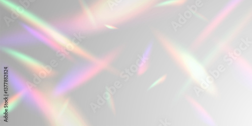 Light effect and zigzag ribbon falling from above on a beam of light, tinsel vector