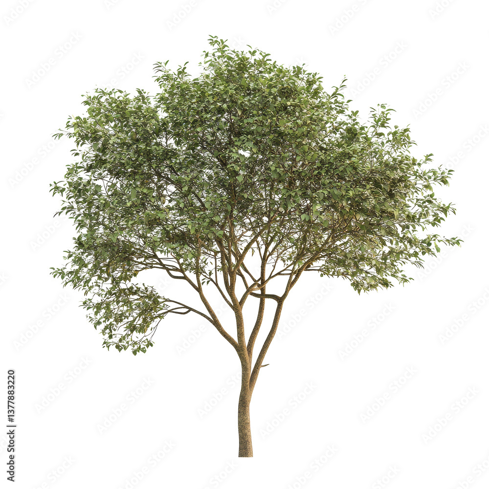 custom made wallpaper toronto digitalTree with Sparse Leaves Standing Alone in a Minimalist Environment Under Bright Lighting, Image a tree with few natural leaves isolated on a isolated on white background