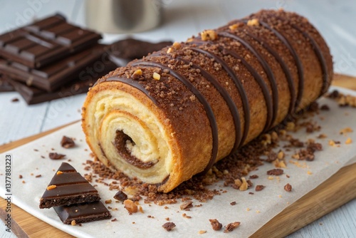 Chimney cake with chocolate