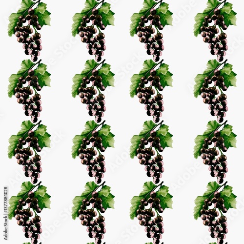 Wallpaper Mural Elegant blackcurrant watercolor pattern for textile and packaging design Torontodigital.ca