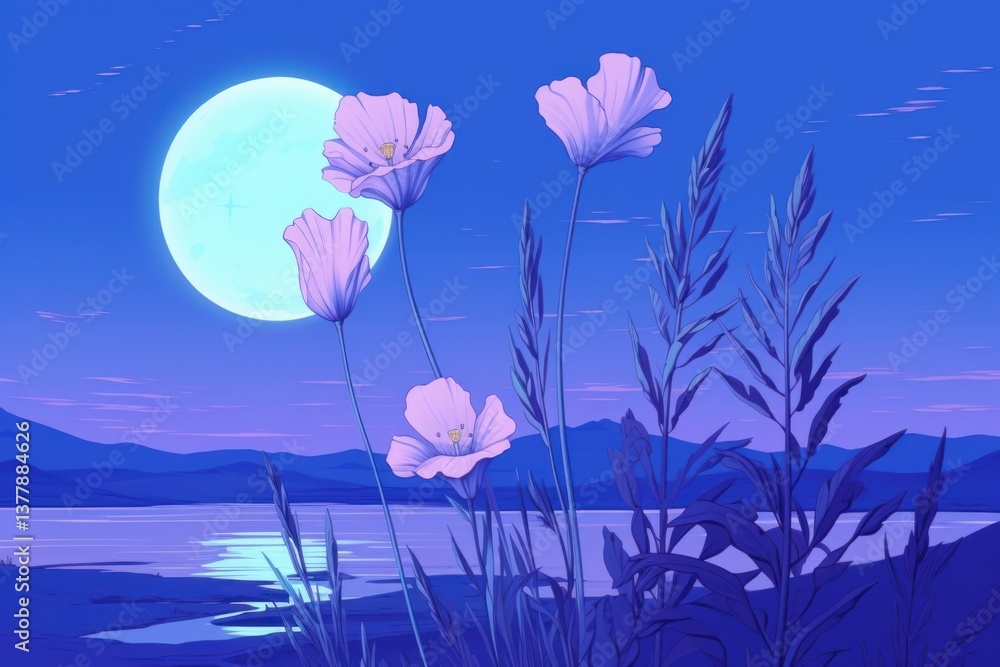 Fototapeta premium Flowers outdoors nature purple.