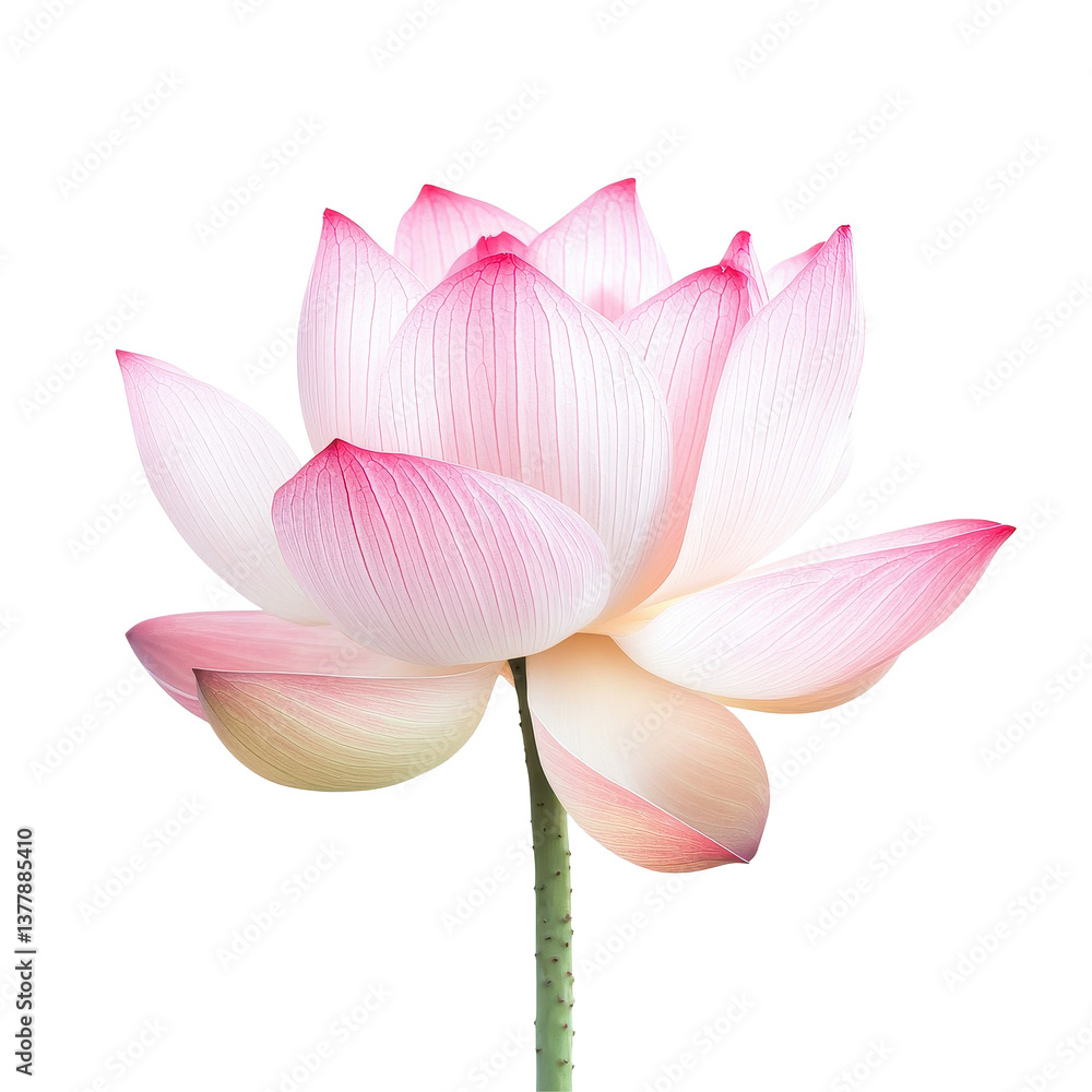 Elegant pink lotus flower isolated on Transparent background showcasing natural beauty and delicate petals, lotus flower isolated on PNG background Elegant pink lotus flower isolated on Transparent background showcasing natural beauty and delicate petals, lotus flower isolated on PNG background